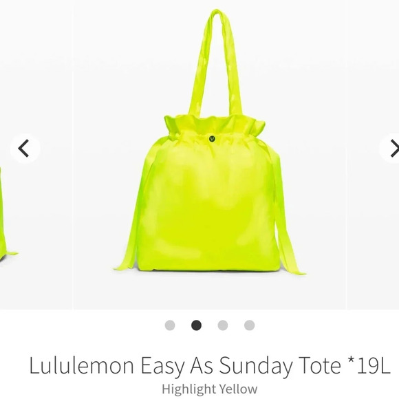 lululemon athletica Handbags - Lululemon Easy As Sunday Tote *19L highlight yellow